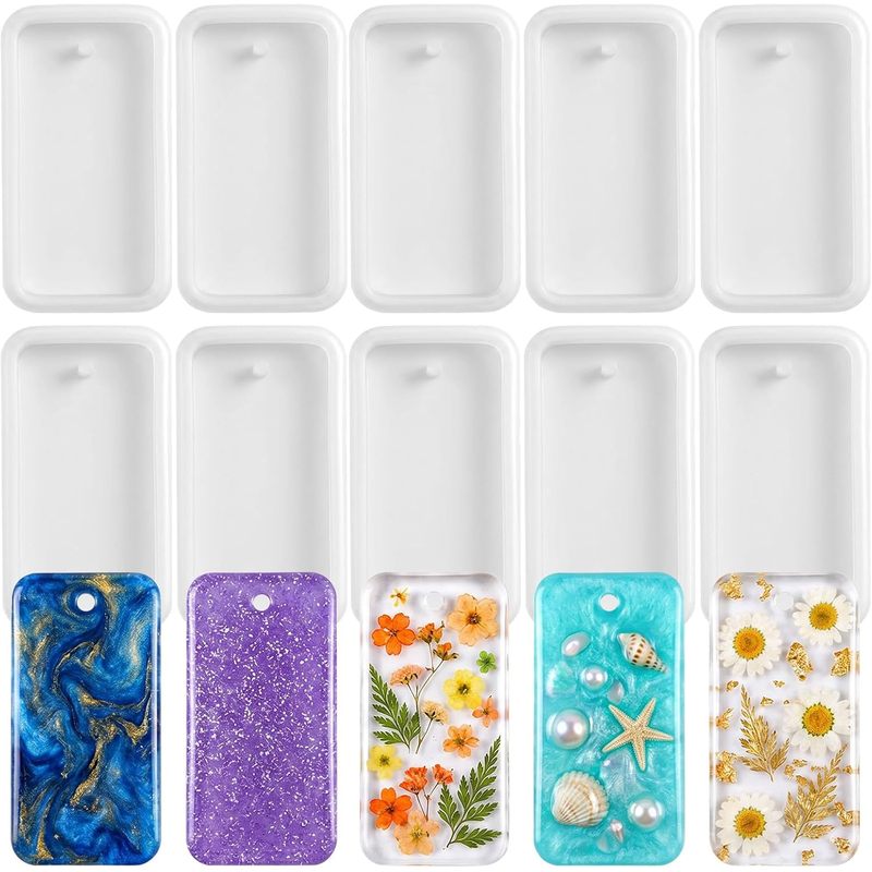 Silicone Epoxy Resin Molds Set - 10개 세트로 판매되는 레진 키링 주얼리