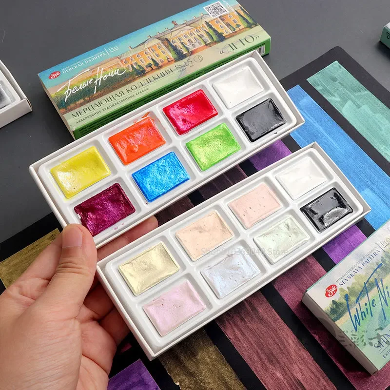 Watercolor Paint Set Solid Pigment - 화이트 나이트 마스터 솔리드 수채화 안료