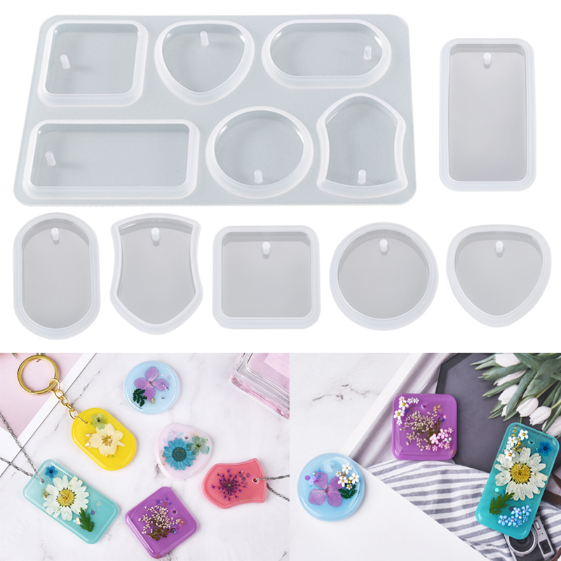 Silicone Epoxy Resin Molds Set - DIY 키체인 펜던트 실리콘 몰드 세트,
