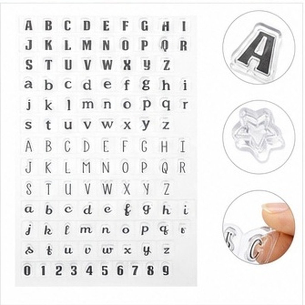 Clear Silicone Stamps For Card Making - 4개 세트의 투명한 실리콘 스탬프, 알파벳