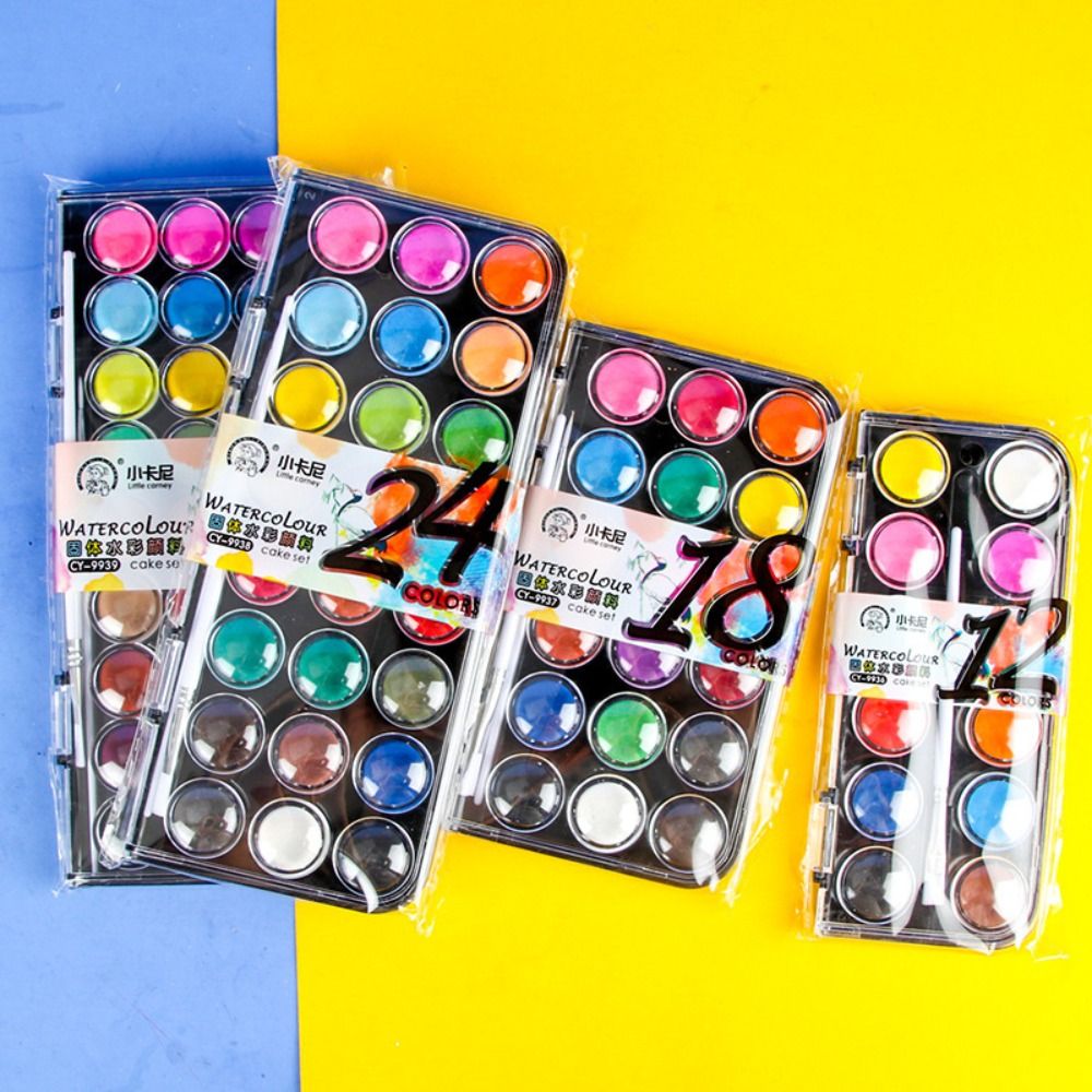 단색 수채화 페인트 세트, 금속 반짝이 플라스틱 상자, - Watercolor Paint Set Solid Pigment 리뷰 및 가격
