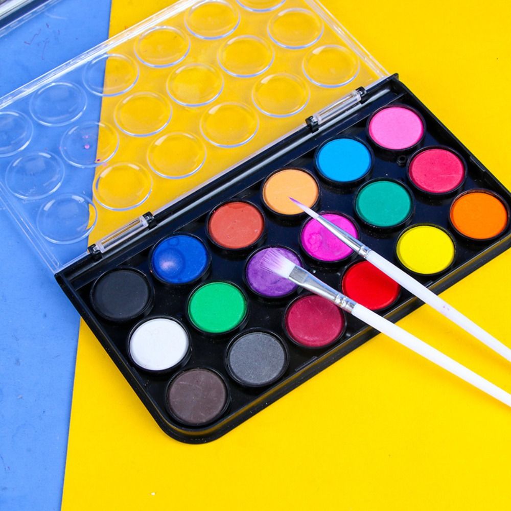 단색 수채화 페인트 세트, 금속 반짝이 플라스틱 상자, - Watercolor Paint Set Solid Pigment 리뷰 및 가격