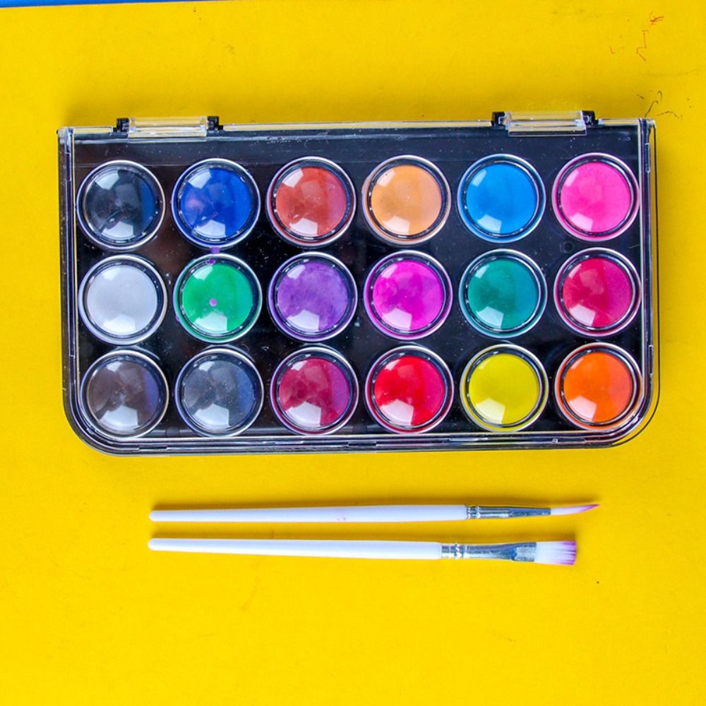 단색 수채화 페인트 세트, 금속 반짝이 플라스틱 상자, - Watercolor Paint Set Solid Pigment 리뷰 및 가격