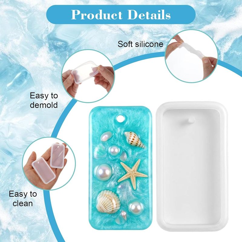 10개 세트로 판매되는 레진 키링 주얼리 몰드, 직사각 - Silicone Epoxy Resin Molds Set 리뷰 및 가격