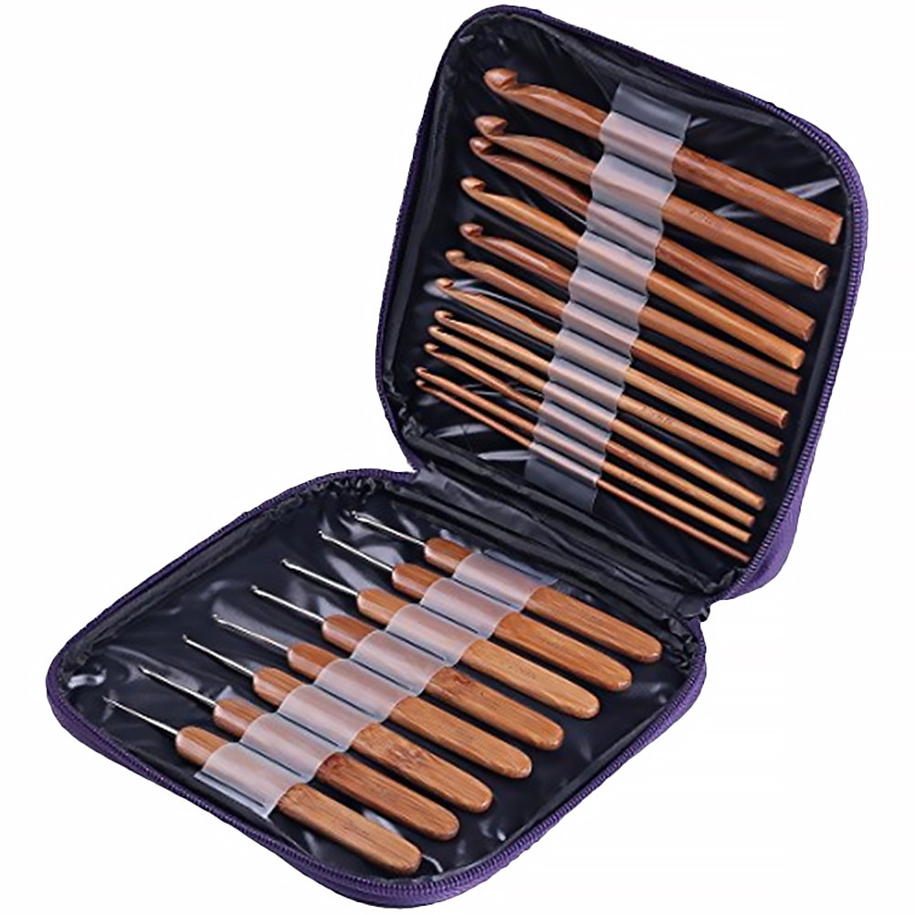 1세트 대나무 소재 크로셰 바늘 세트, 미끄럼 방지 인 - Wooden Crochet Hooks Ergonomic Handle 리뷰 및 가격